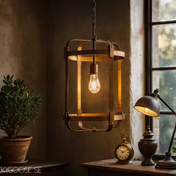 Lampstomme i järn, Ø31x46cm, Mässingfärgad