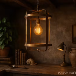 Lampstomme i järn, Ø42x61cmcm, Mässingfärgad