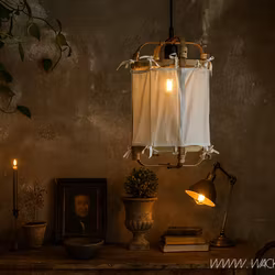 Tyg till Lampstomme, Ø31cm, Vit