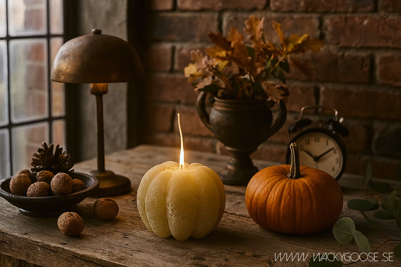 Handgjort Figurljus, Pumpa, Mossgrön