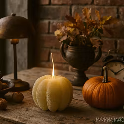 Handgjort Figurljus, Pumpa, Mossgrön