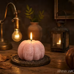 Handgjort Figurljus, Pumpa, Old Rose