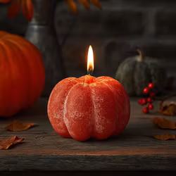 Handgjort Figurljus, Pumpa, Mörkorange