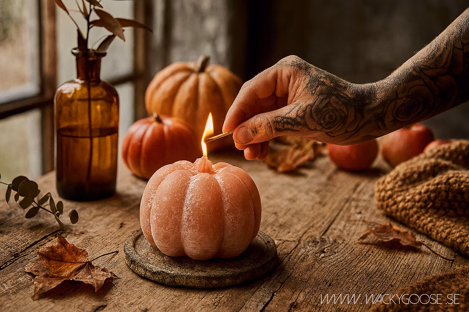 Handgjort Figurljus, Pumpa, Sand