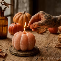 Handgjort Figurljus, Pumpa, Sand