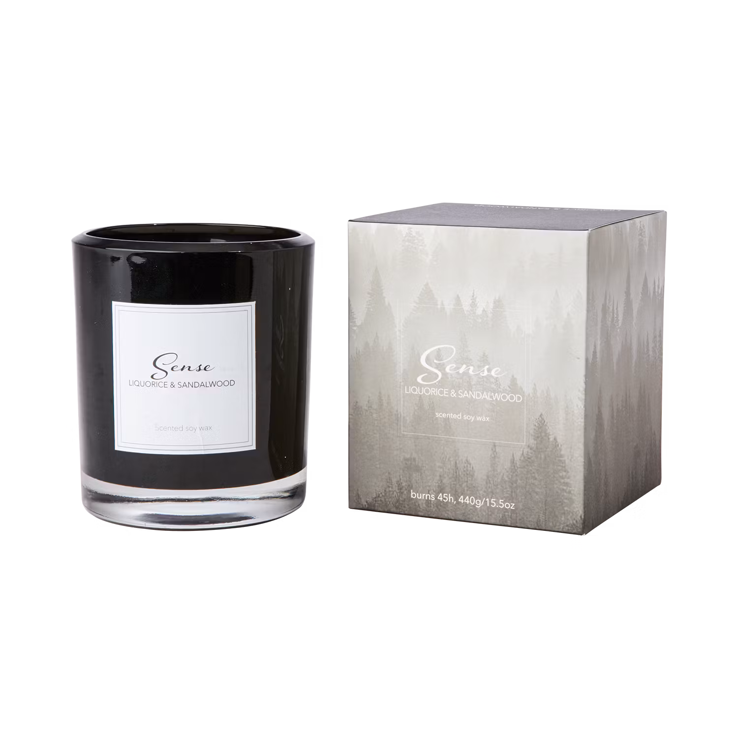 Doftljus med två vekar, ~45 h, Liquorice & sandalwood
