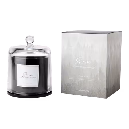 Doftljus med glaskupa, Liquorice & sandalwood