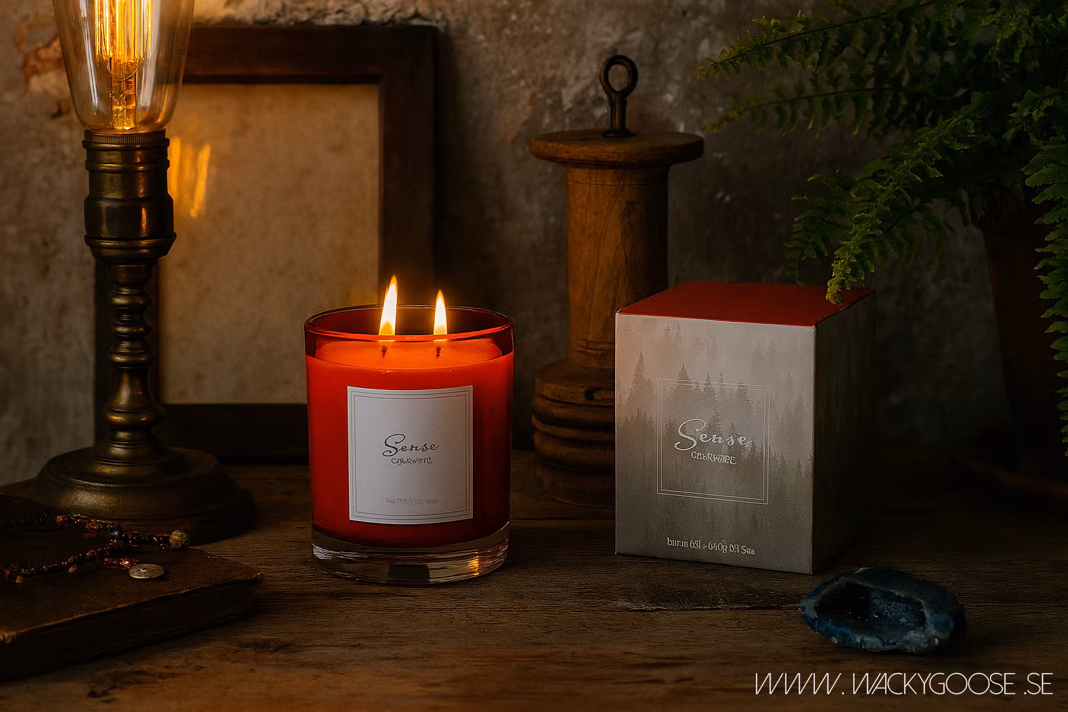 Doftljus med två vekar, ~45 h, Cashmere
