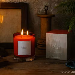 Doftljus med två vekar, ~45 h, Cashmere