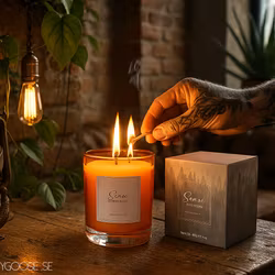 Doftljus med två vekar, ~45 h, Blood orange