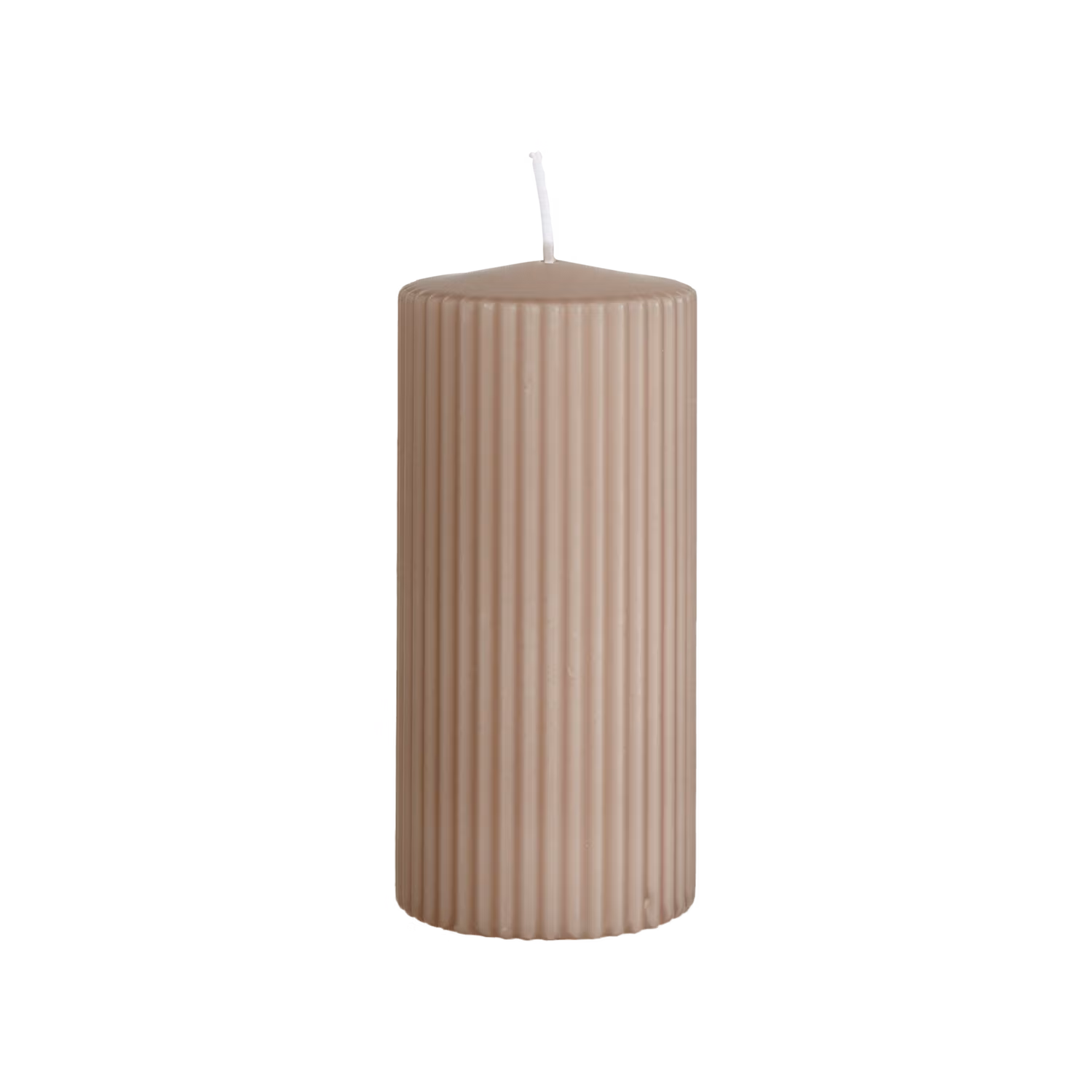 Vågigt blockljus, 15cm, Beige