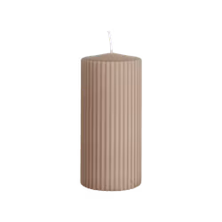 Vågigt blockljus, 15cm, Beige