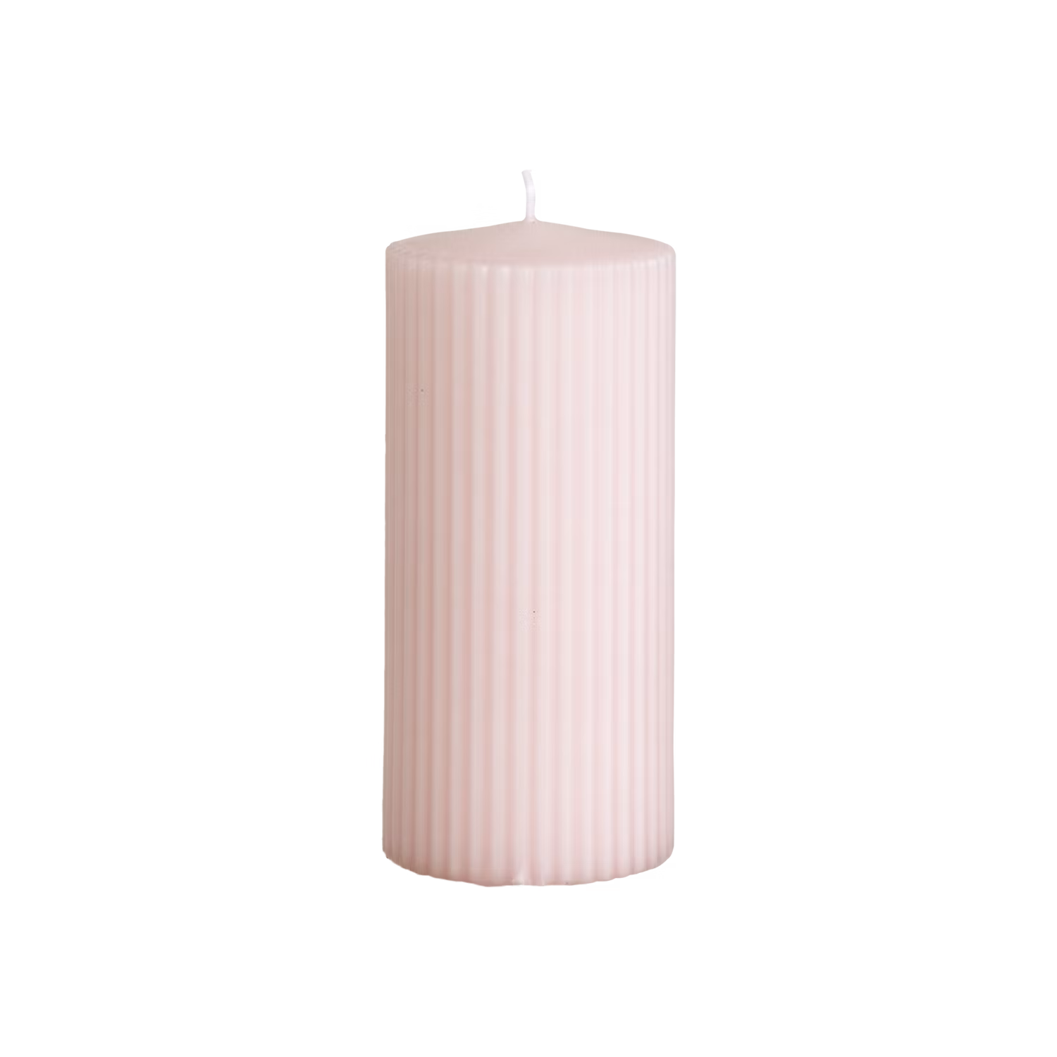 Vågigt blockljus, 15cm, Dimrosa