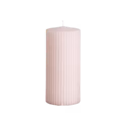 Vågigt blockljus, 15cm, Dimrosa