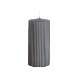 Vågigt blockljus, 15cm, Grafitgrå