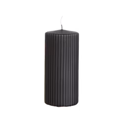 Vågigt blockljus, 15cm, Kolgrå