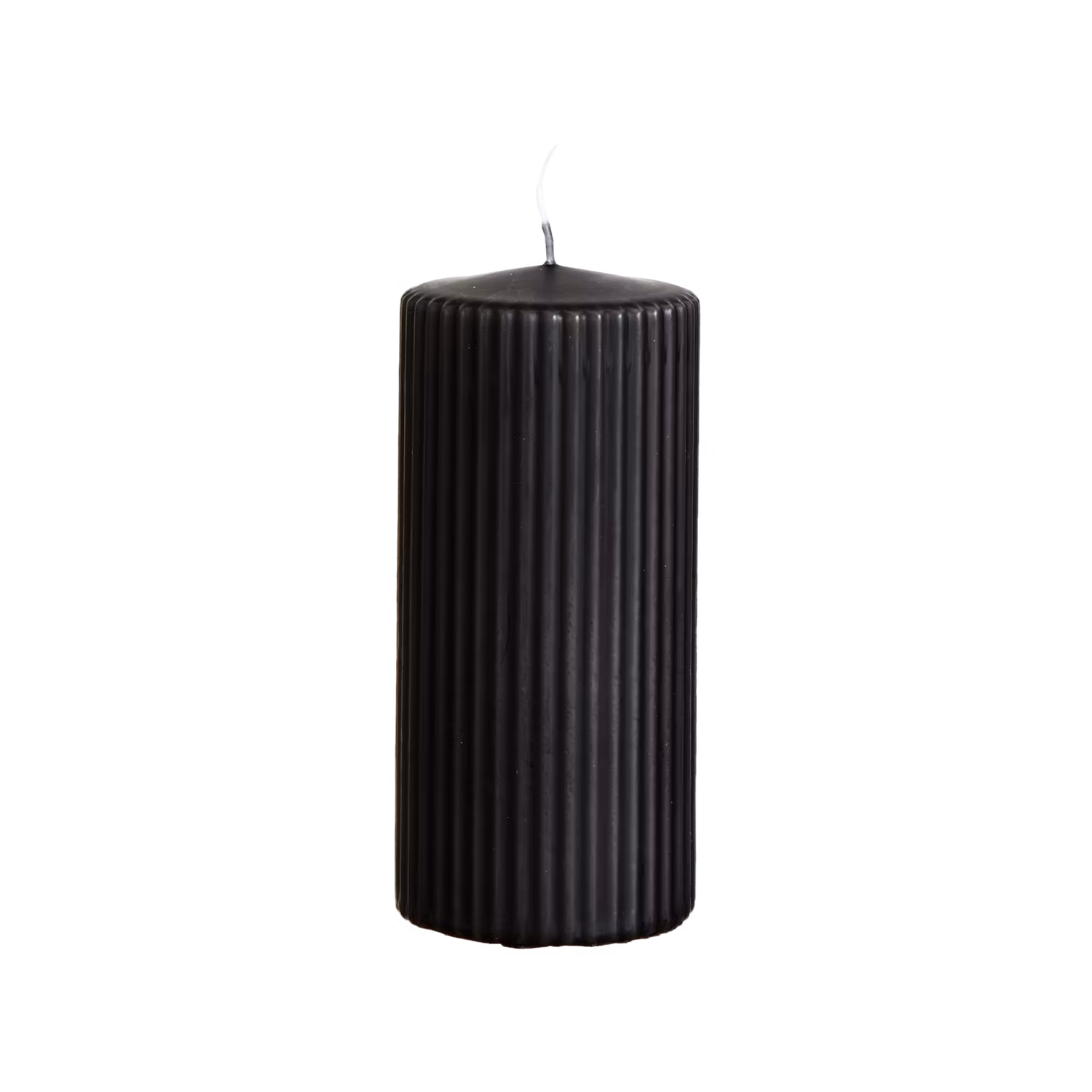 Vågigt blockljus, 15cm, Svart