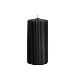 Vågigt blockljus, 15cm, Svart