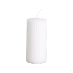 Vågigt blockljus, 15cm, Vit