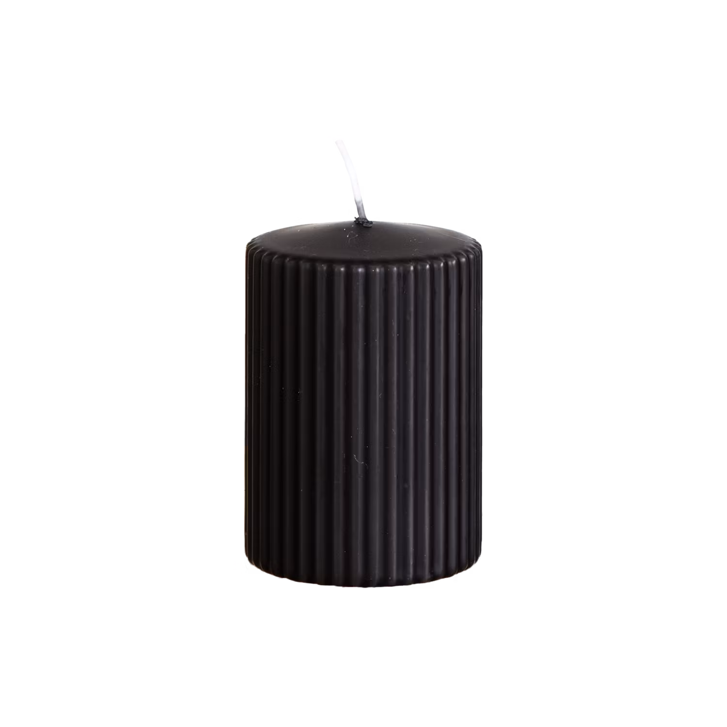 Vågigt blockljus, 10cm, Svart