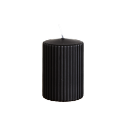 Vågigt blockljus, 10cm, Svart