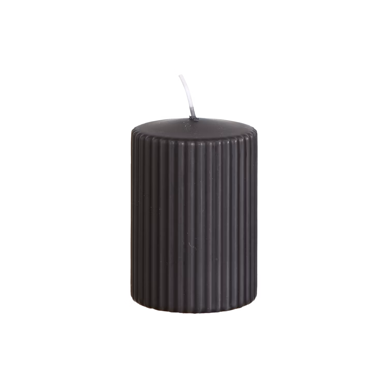 Vågigt blockljus, 10cm, Kolgrå