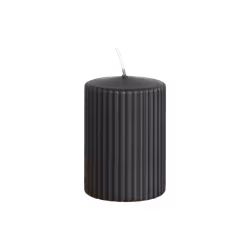 Vågigt blockljus, 10cm, Kolgrå