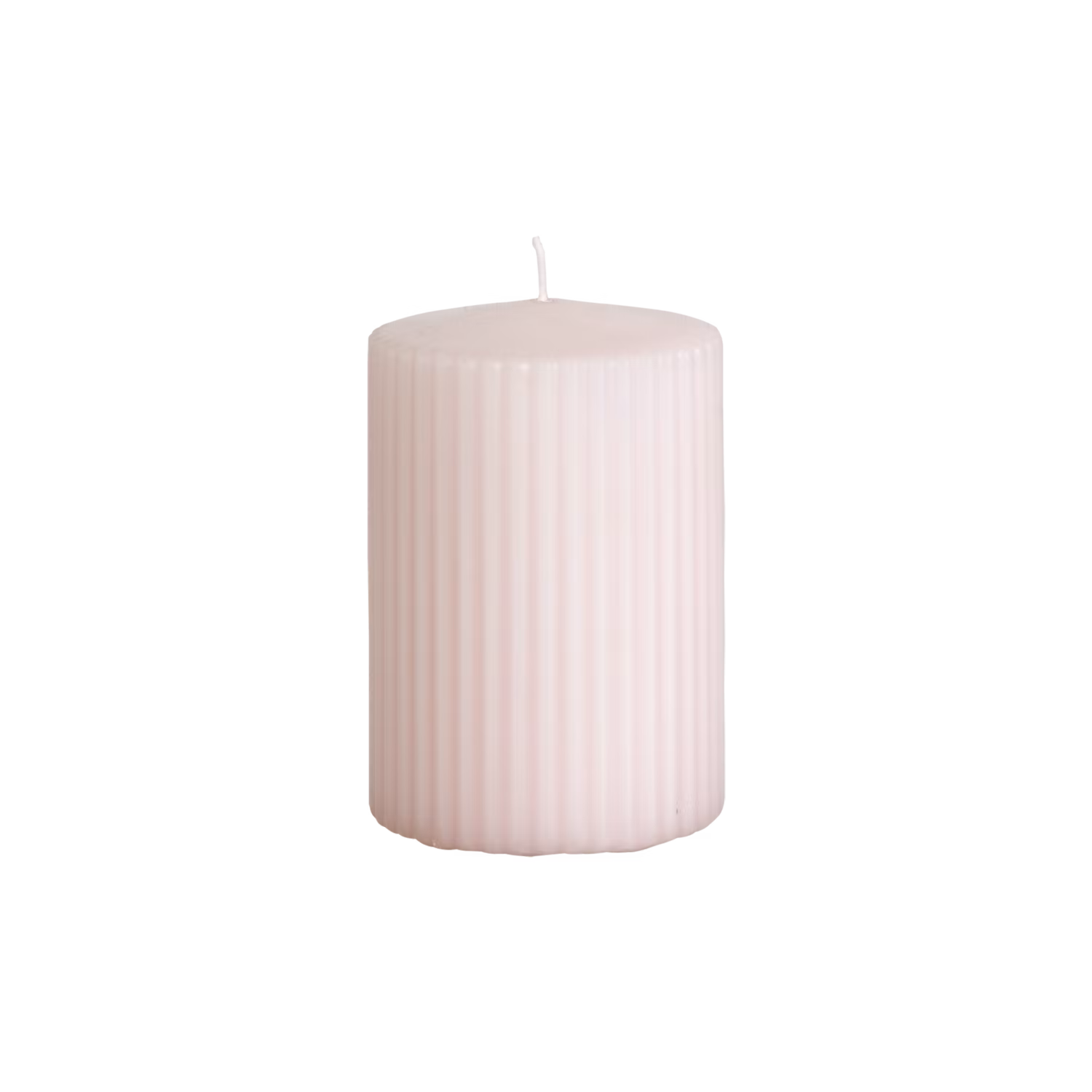 Vågigt blockljus, 10cm, Dimrosa