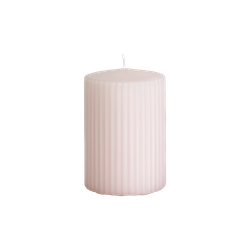 Vågigt blockljus, 10cm, Dimrosa