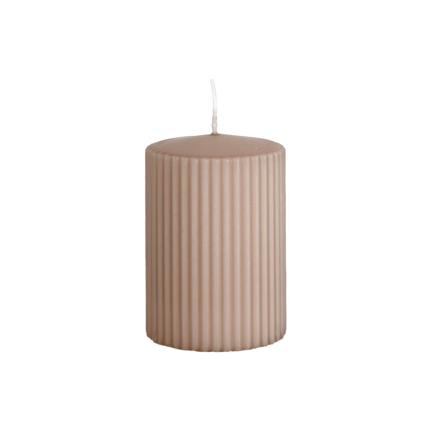 Vågigt blockljus, 10cm, Beige