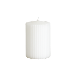 Vågigt blockljus, 10cm, Vit