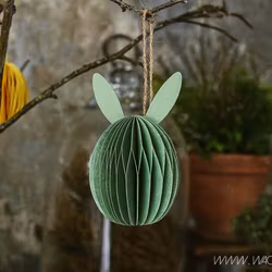 Handgjord Påskdekoration, Ø4cm, Grön
