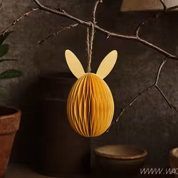 Handgjord Påskdekoration, Ø6.5cm, Gul