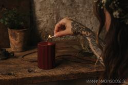 Vågigt blockljus, 10cm, Zinfanel