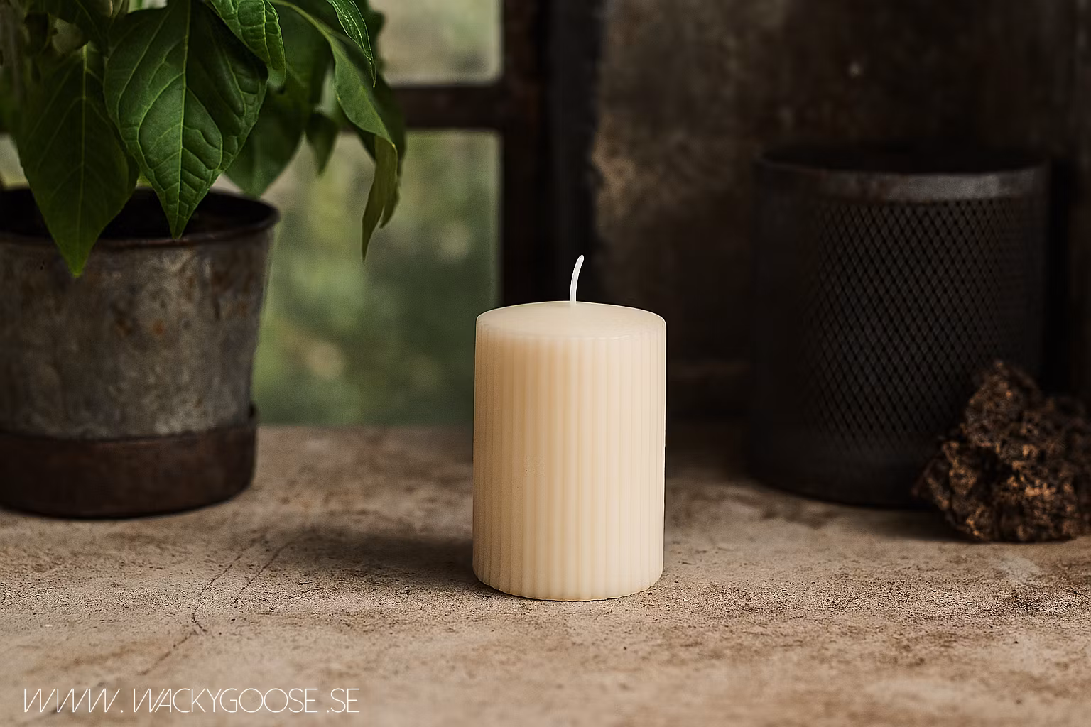 Vågigt blockljus, 10cm, Äggskal