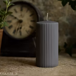Vågigt blockljus, 15cm, Grafitgrå