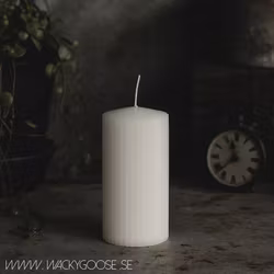 Vågigt blockljus, 15cm, Vit