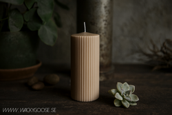 Vågigt blockljus, 15cm, Beige