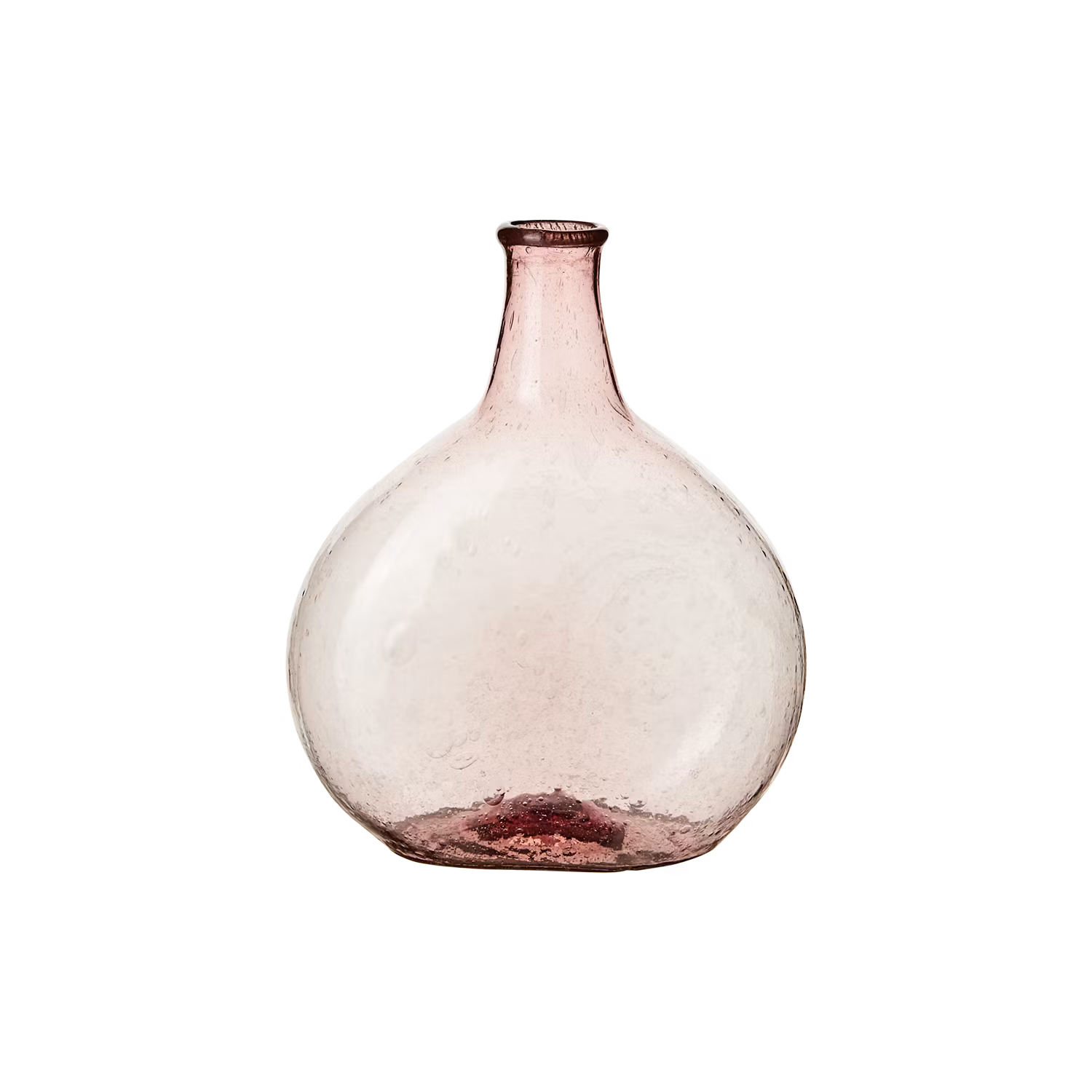 Munblåst vas av återbrukat glas, Rosa