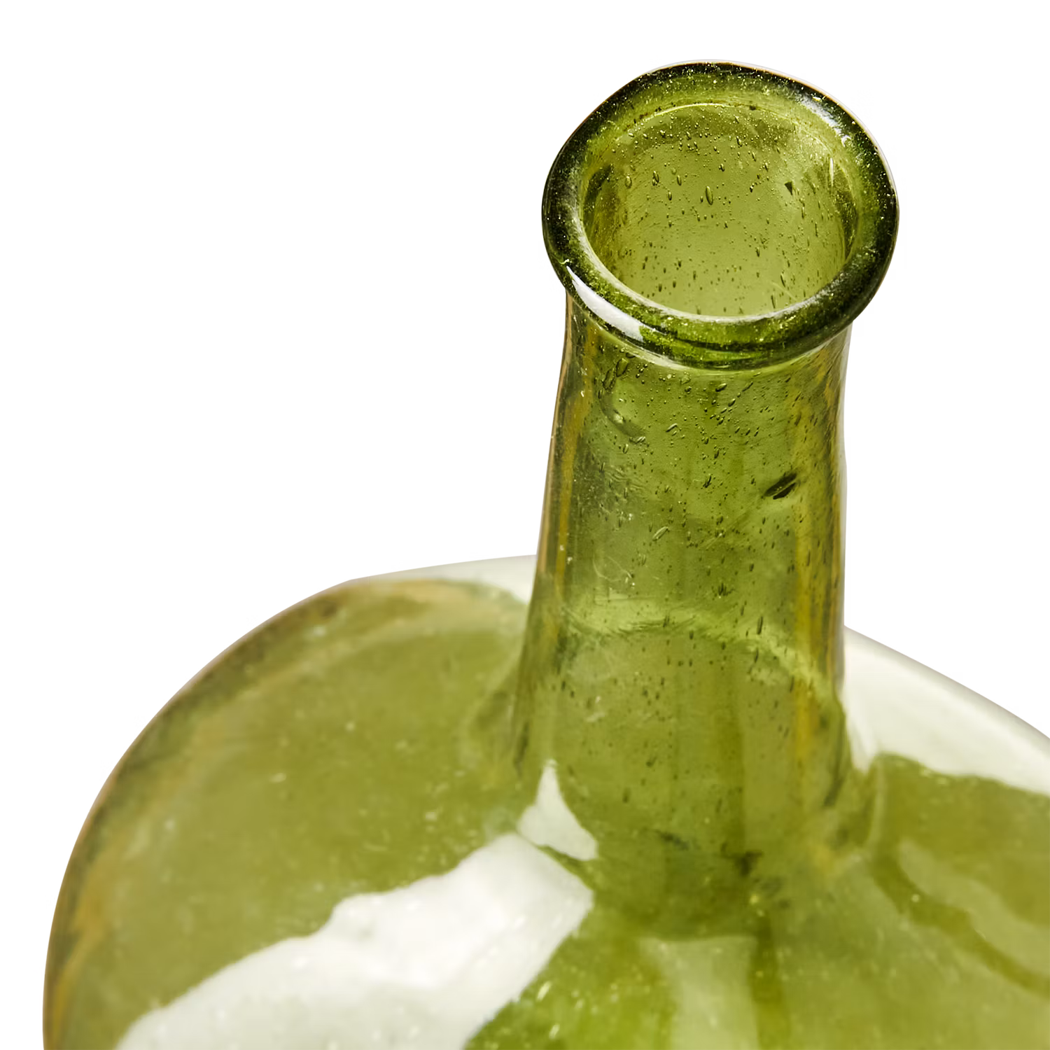 Munblåst vas av återbrukat glas, Grön