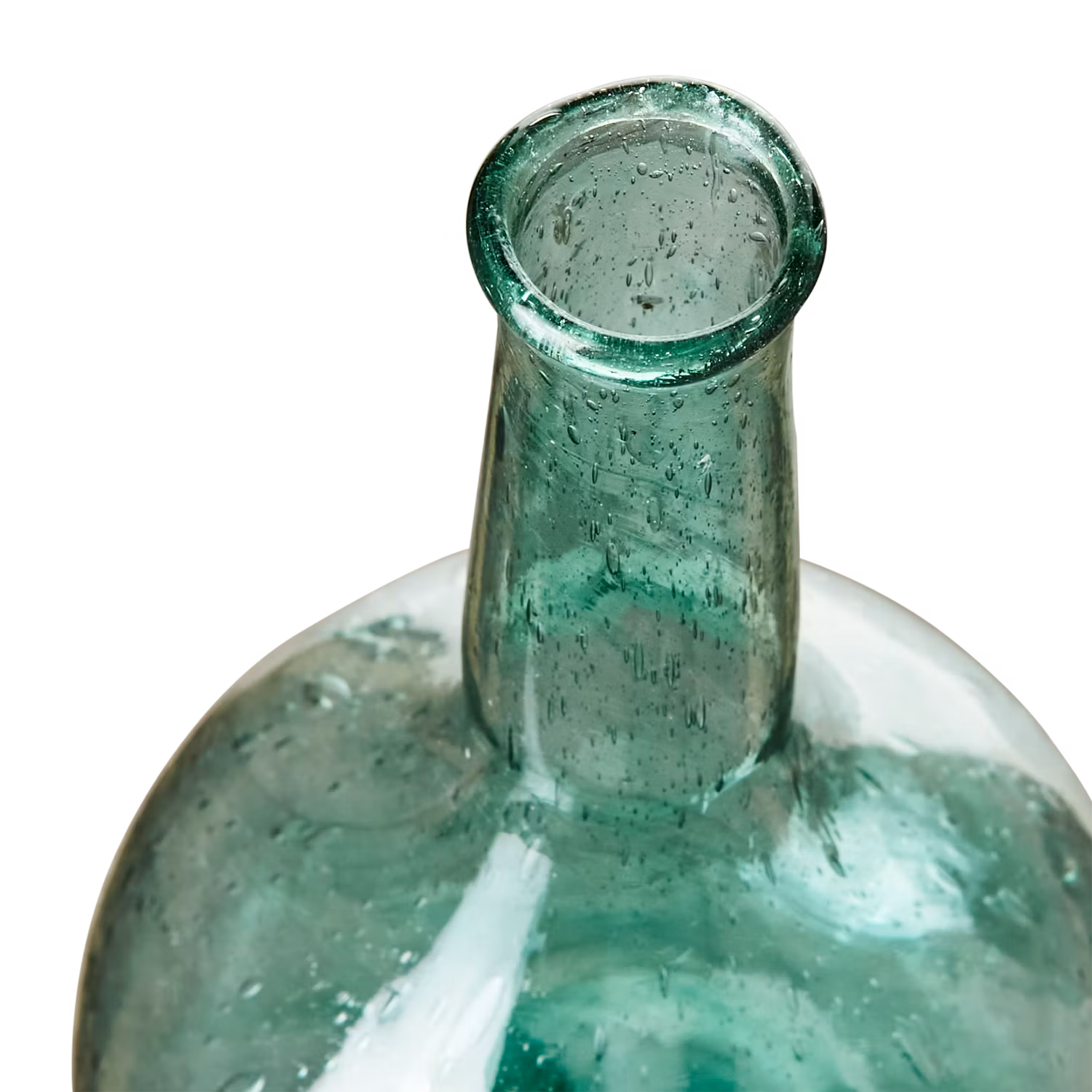 Munblåst vas av återbrukat glas, Mintgrön