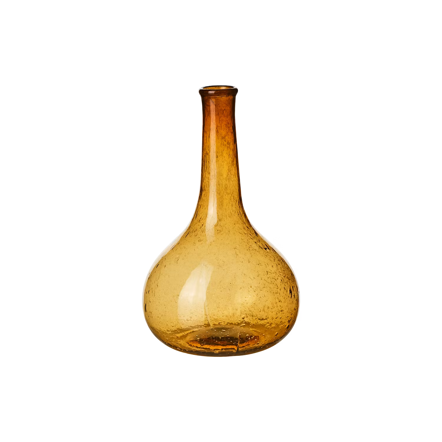 Munblåst vas av återbrukat glas, Bärnsten