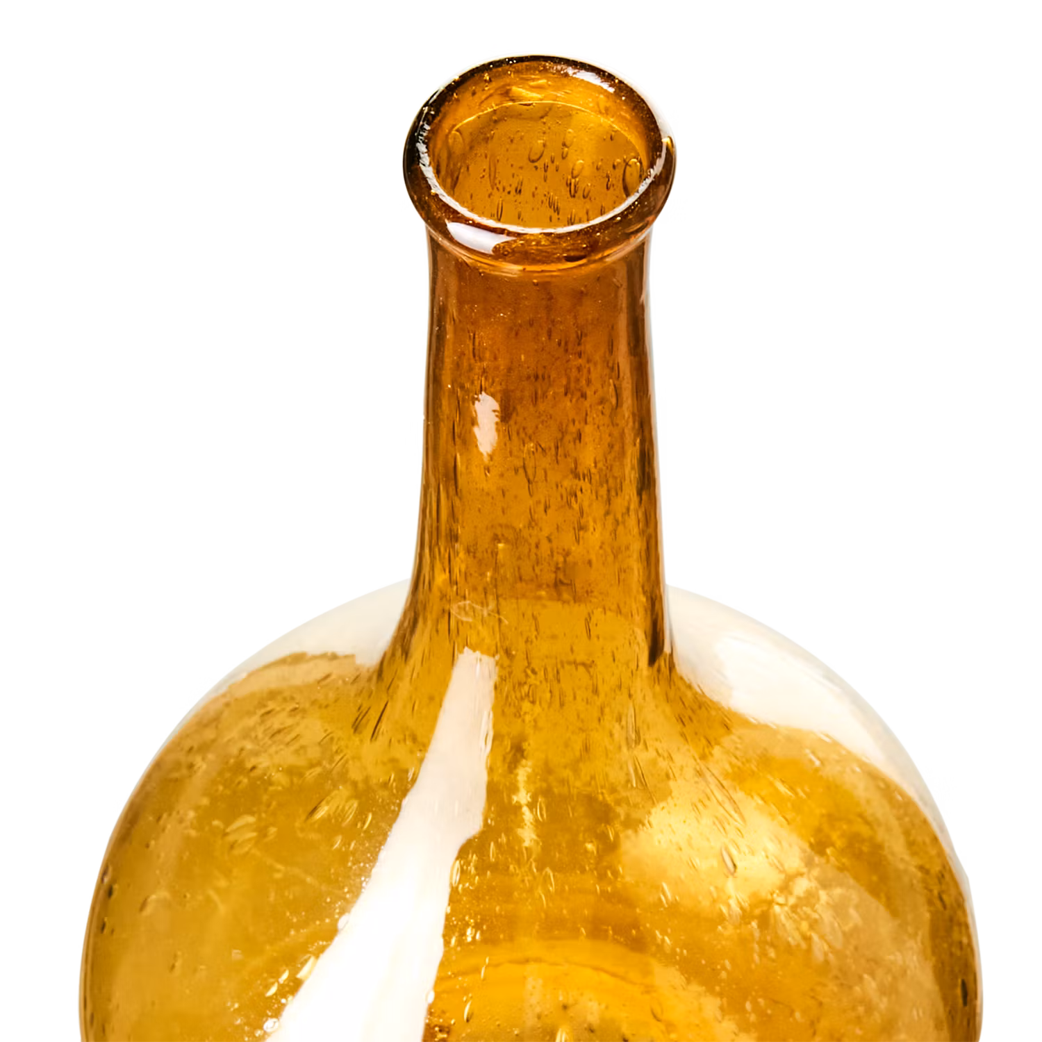 Munblåst vas av återbrukat glas, Bärnsten