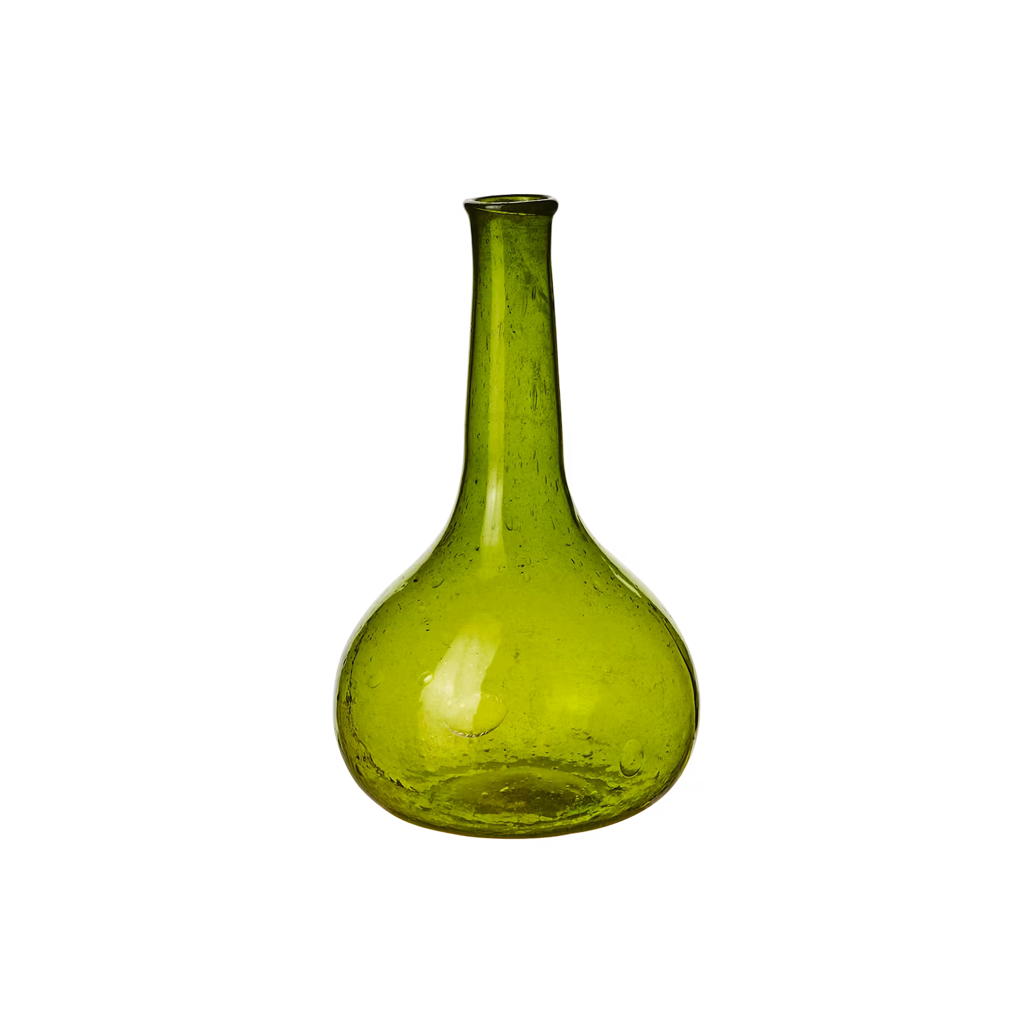 Munblåst vas av återbrukat glas, Grön