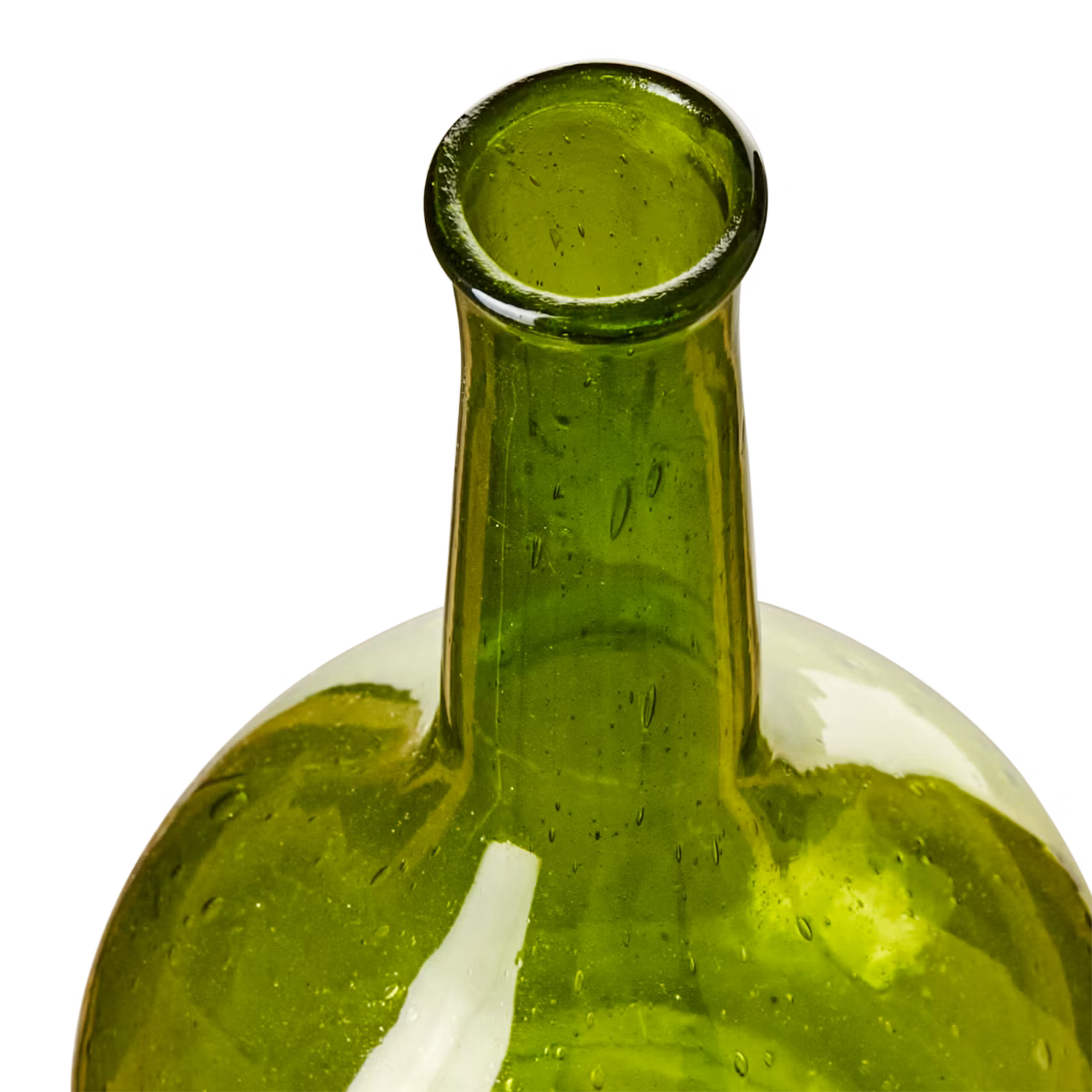 Munblåst vas av återbrukat glas, Grön