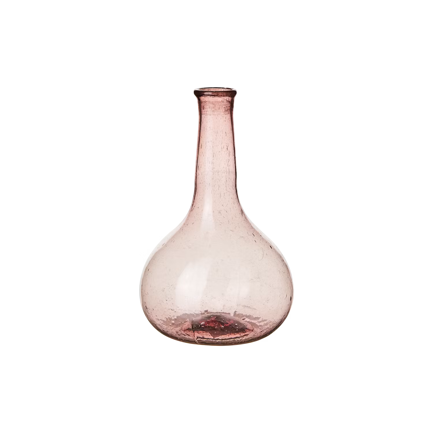 Munblåst vas av återbrukat glas, Rosa
