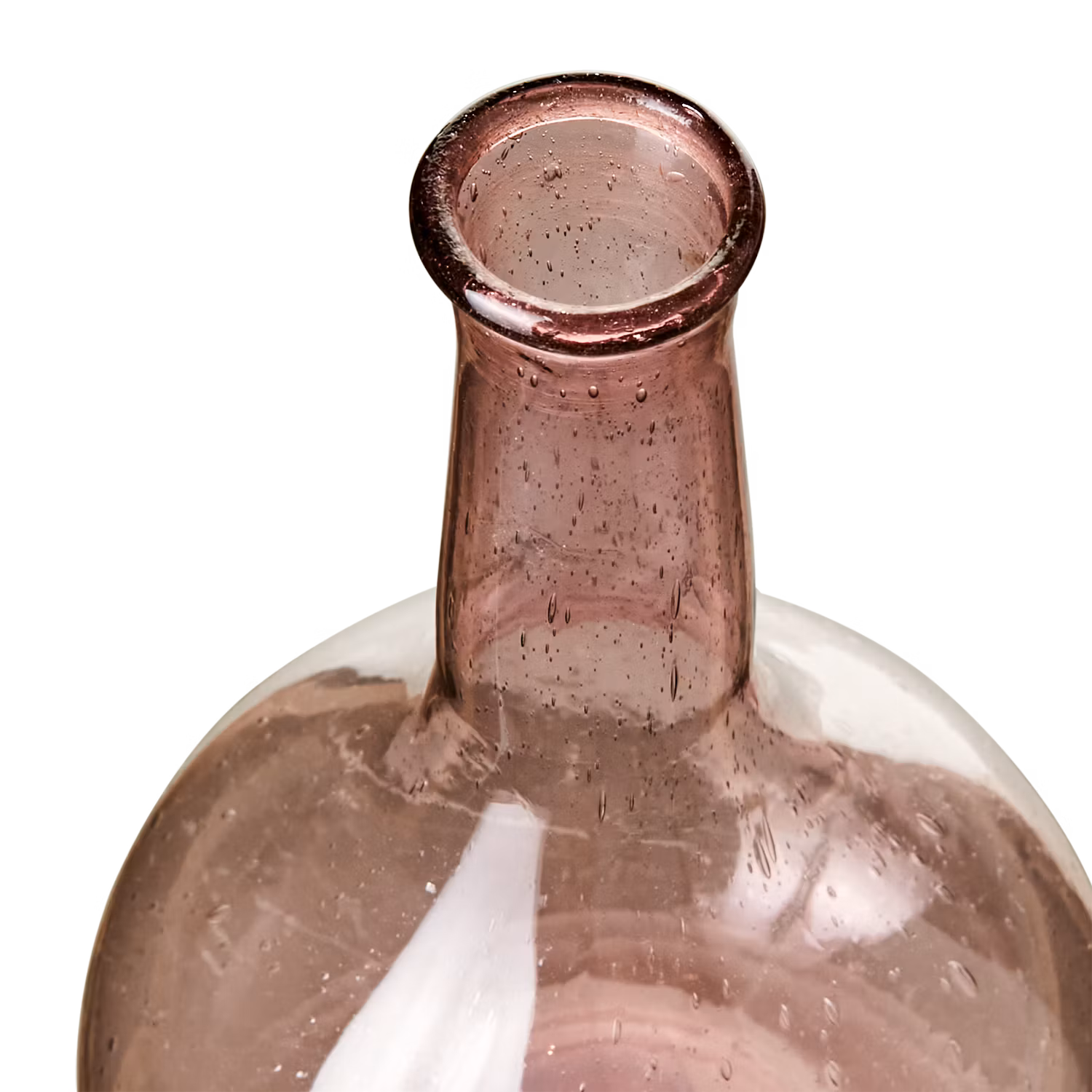 Munblåst vas av återbrukat glas, Rosa