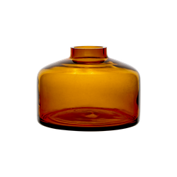 Munblåst vas av återbrukat glas, Ø13cm, Bärnsten