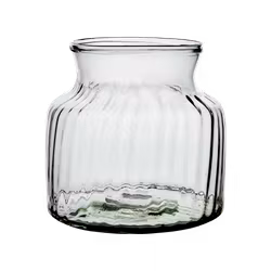 Munblåst vas av återbrukat glas, Ø21cm, Klarglas