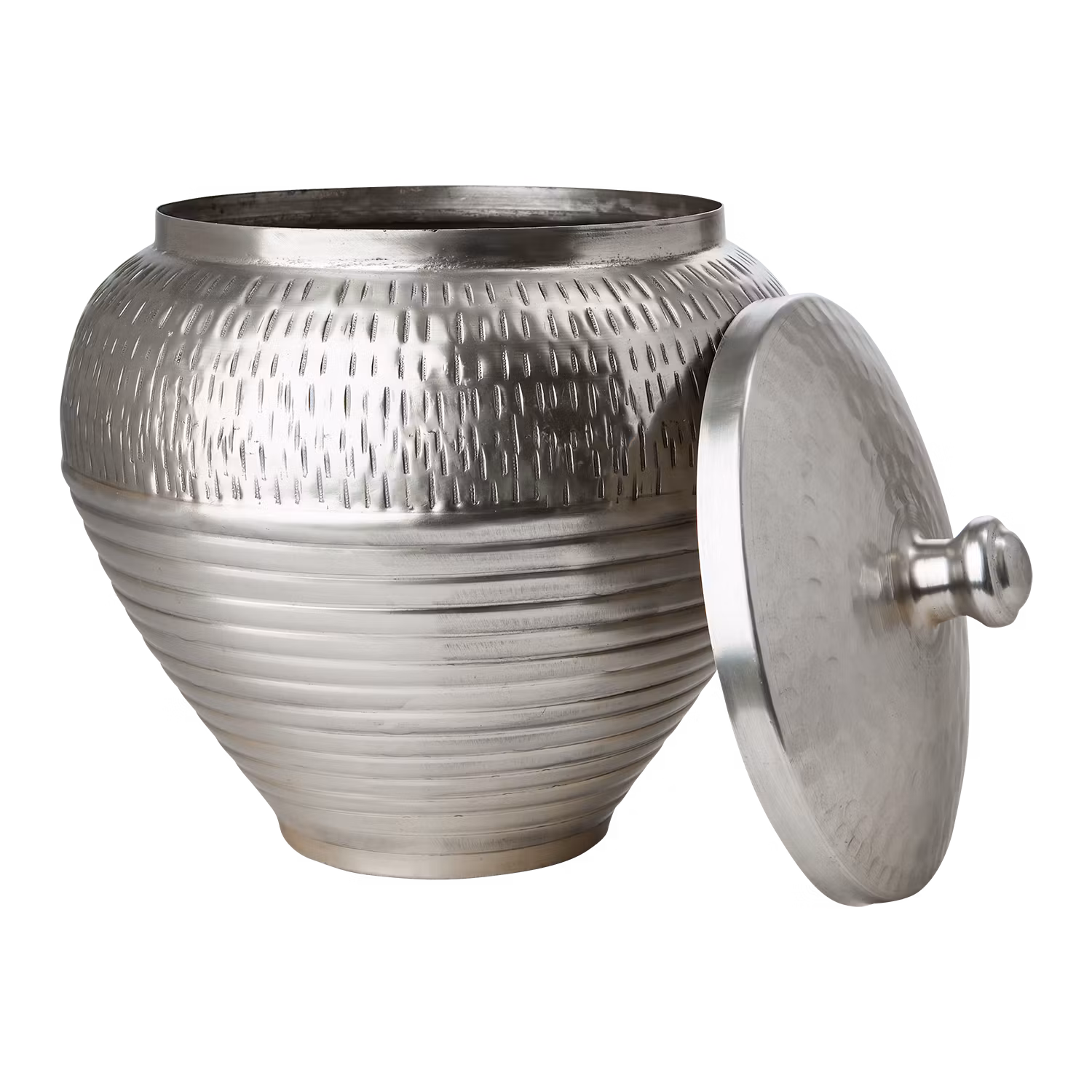 Vacker Urna med lock, Ø30cmxH32 cm, Silver